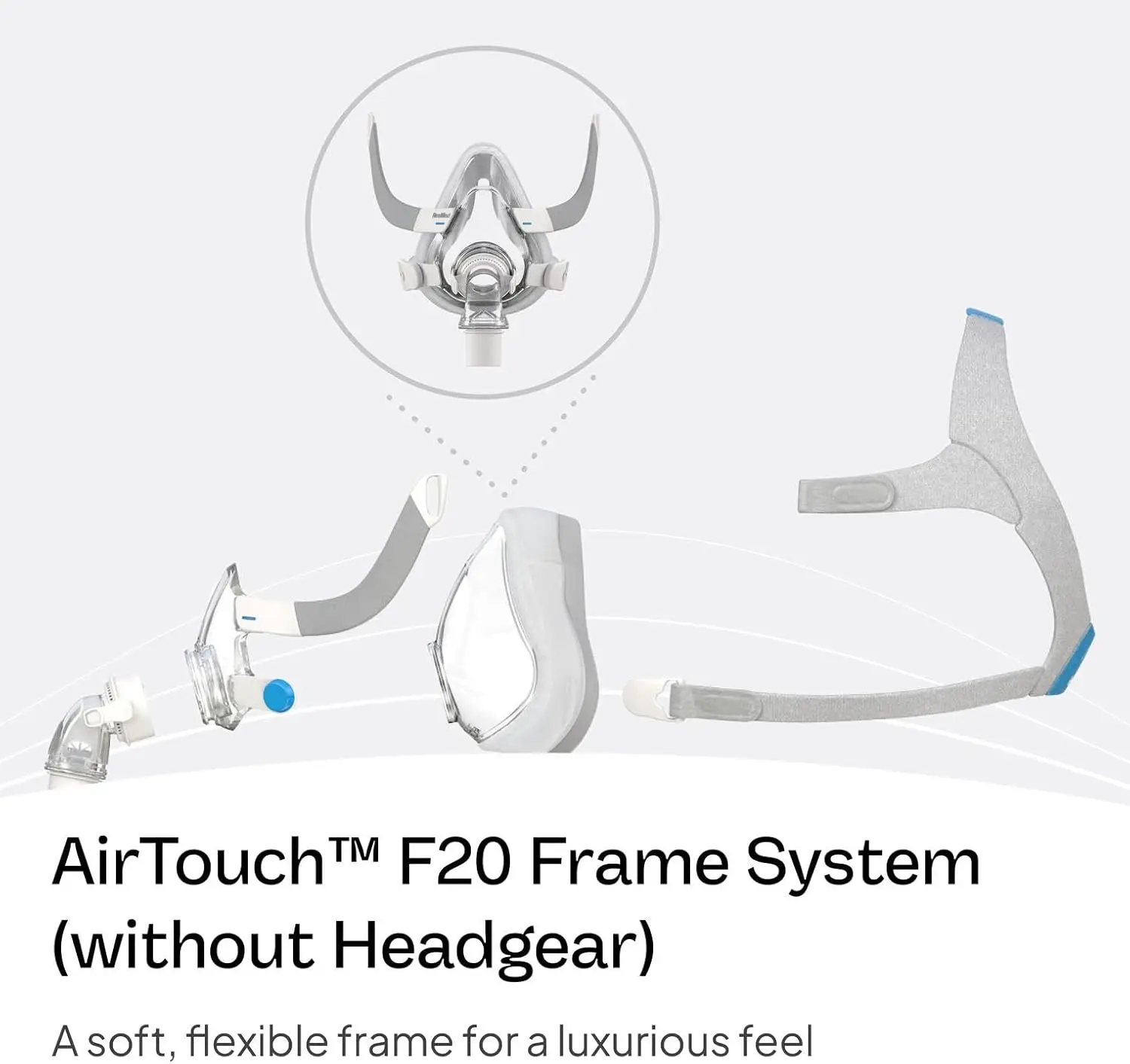 For Resmed Airfit F20 Frame System Replacement Face Mask Cushion Frame System Set Full-Face CPAP Mask System replacement