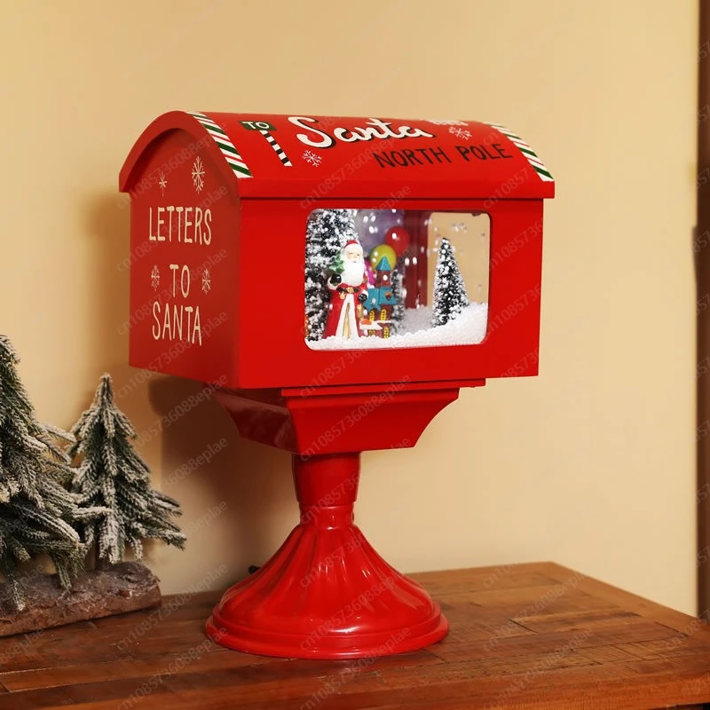 Cross-border Christmas Ornaments Music Snow Lights Shopping Mall Window Living Room Ornament Christmas Gifts Festive Dress Up