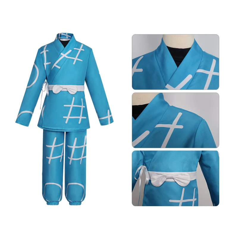 أزياء أنيمي نينتاما رانتارو التأثيرية أكاديمية نينجوتسو زي الكاراتيه الأزرق أزياء النينجا بوي رانتارو الكاراتيه التأثيرية