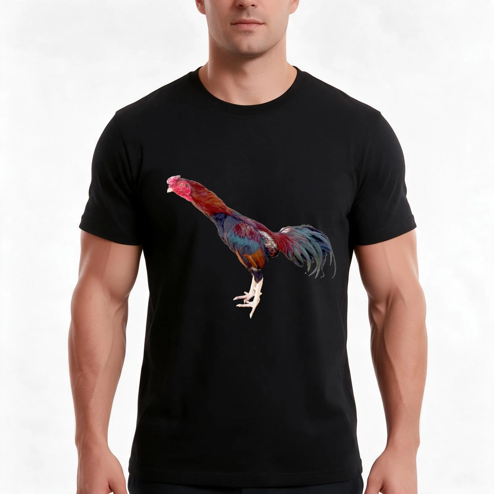 Magnificent Gamefowl Cock Sticker T-Shirt Summer Casual Cotton Tee Oversized Streetwear Tops Vintage Graphic Print