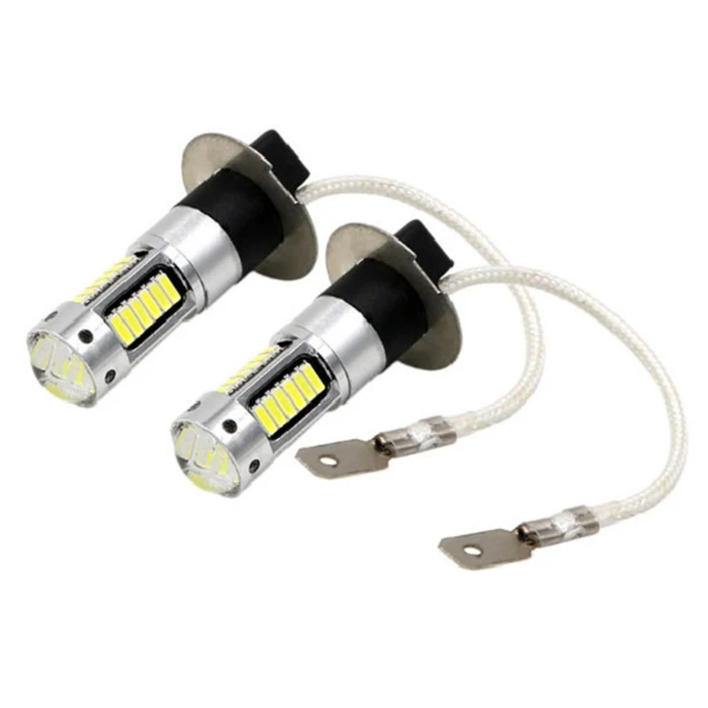 1 Pair H3 LED Fog Light Bulbs Replacement Kit Super Bright-Canbus 4014 30SMD P13W 9006 Daytime Running Lights Led Bulb