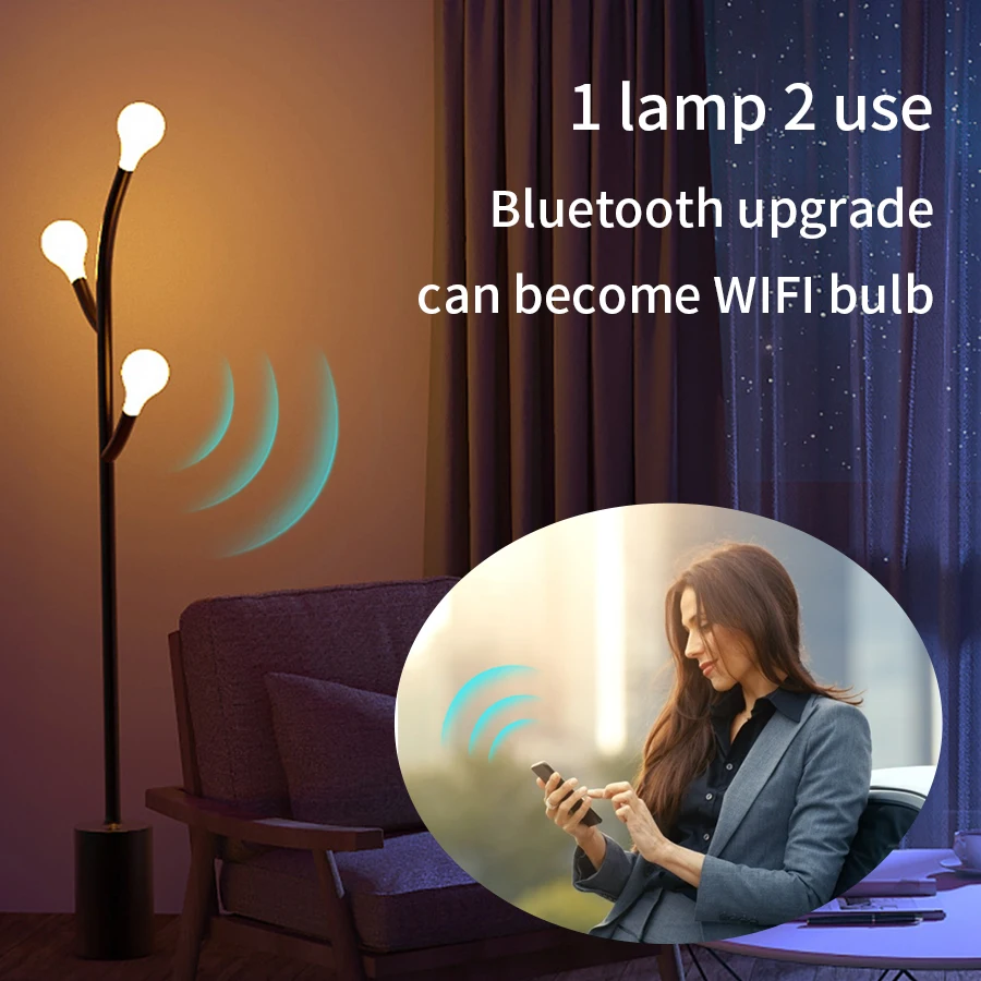 Imagem -03 - Lâmpada Led Tuya Smart Wifi Controle de Voz Operação de Aplicativo Funciona com Alexa Google Home E27 85265v 12w 15w 18w