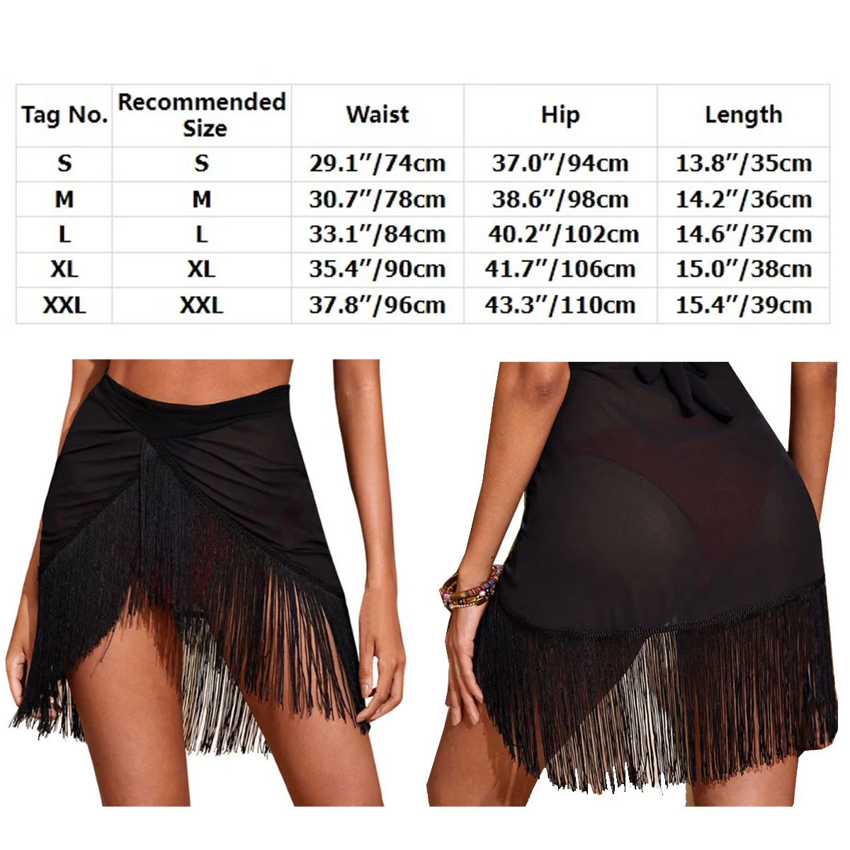 Phụ Nữ Trưởng Thành Đen Tua Rua Chân Váy Sexy Cutout Bất Đối Xứng Tua Rua Salsa Nhảy Latin Đầm Huấn Luyện Thi Trình Diễn Trang Phục