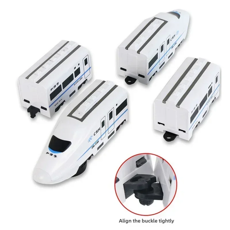 أطفال DIY محاكاة عالية السرعة لعبة قطار السكك الحديدية سيارة كهربائية ضوء الصوت نموذج قطار ألعاب تعليمية للبنين بنات هدية