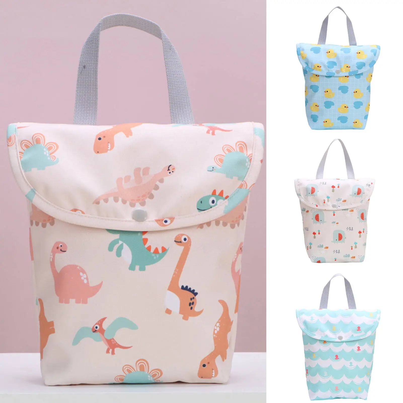 Multifunctional Baby Diaper Caddy Organizer Reusable Waterproof Fashion Prints Wet/Dry Bag Mummy Storage Bag Travel Nappy Bag