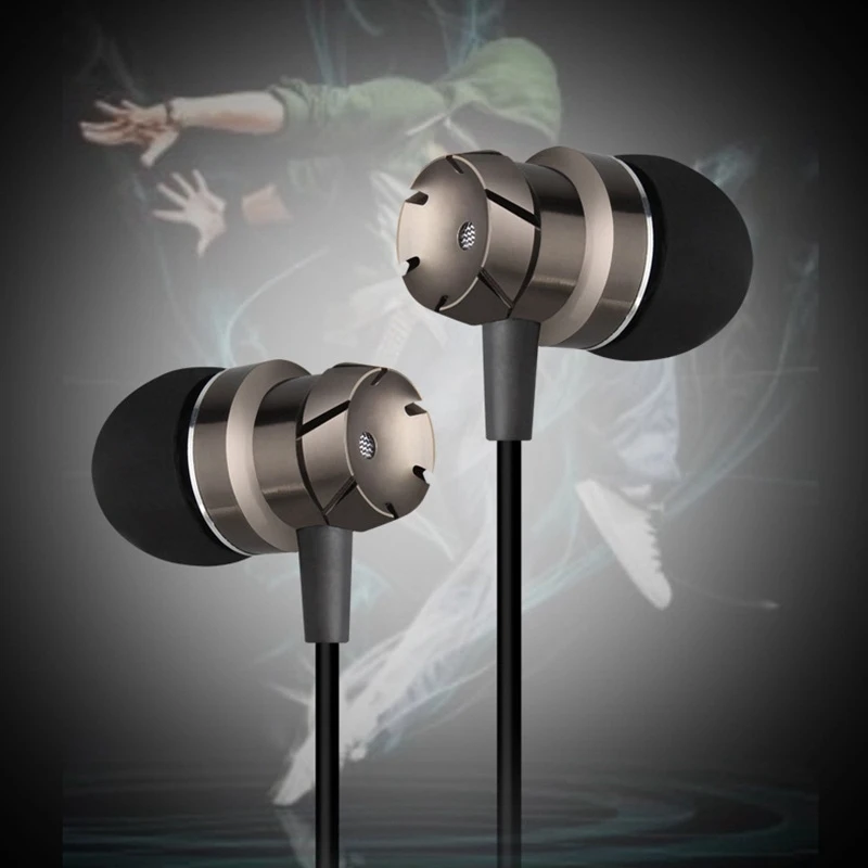 3.5mm Wired Headset Turbo Subwoofer with Wheat Wire-Controlled Headphones In-Ear