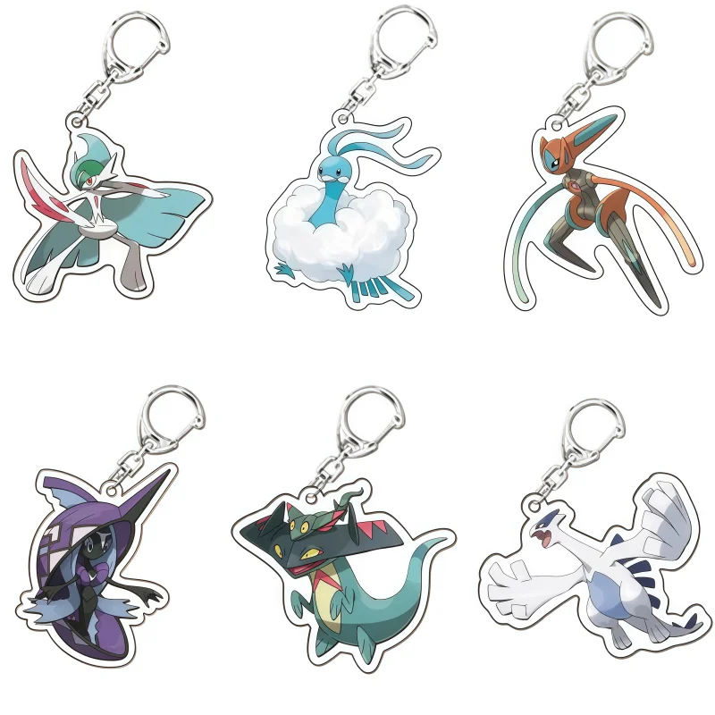 Keychain for Pokemones Zeraora Altaria Raikou Deoxys Lugia Anime Game Fan Gift Recycled Acrylic Backpack Pendant Decoration Rare