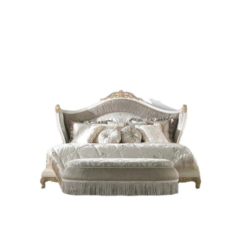 European Style Bedroom Luxury Antique Beds Royal Carved Solid Wood Hand Carved Designs Royal Master Wedding Bed