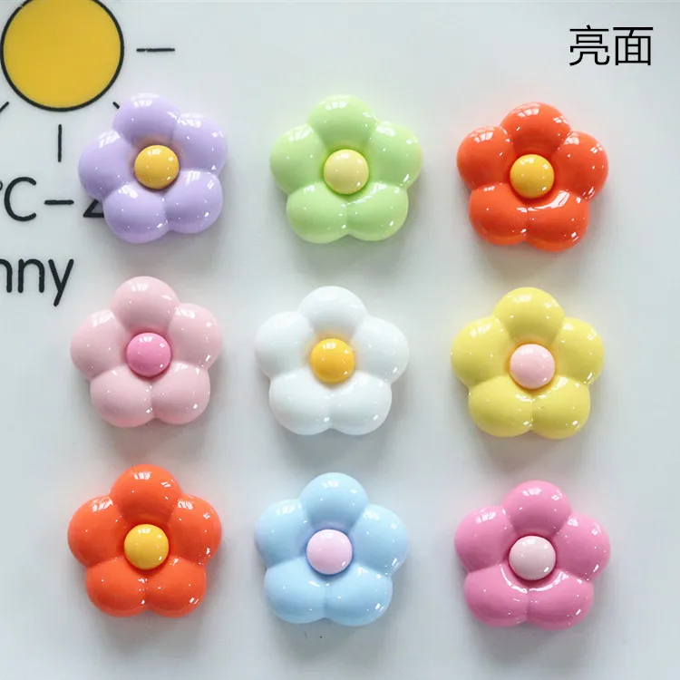 10pcs Mini Kawaii Cute Flower resin Flat Back Cabochons Scrapbook Diy  Party Hairpin shoes bag Accessories Home Decoration Craft