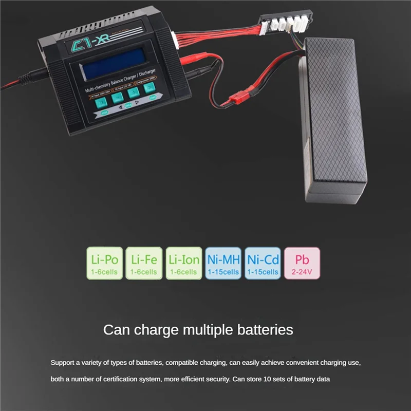 

C1XR Balance Charger 100W 10A 1-6S AC/DC Dual Input Balance Charger With JST XH Adapter Board For Lipo Nimh Nicd Battery-B12B