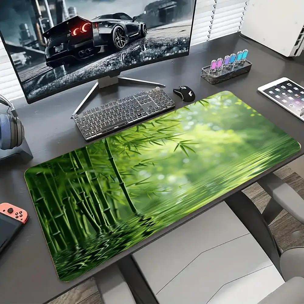 Green Bamboo pattern Mouse Pad Desk Mat gaming mats office mat gamer pc accessories keypad expansion pads rubber anti-slip
