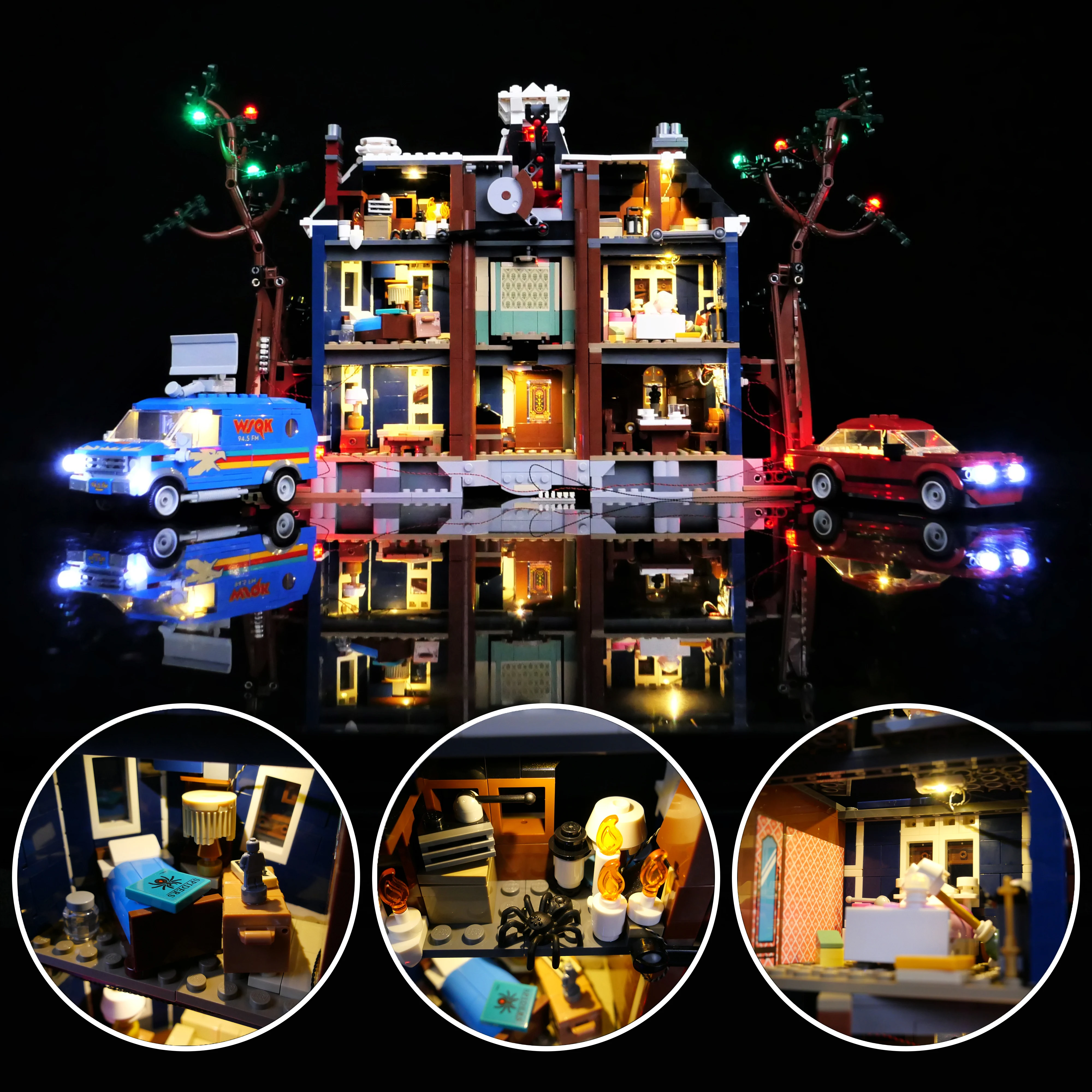 LED Lighting Kit Compatible with 11370 Haunted Mystery House Building Blocks Model Decorative Light Set for Display(Lights Only)
