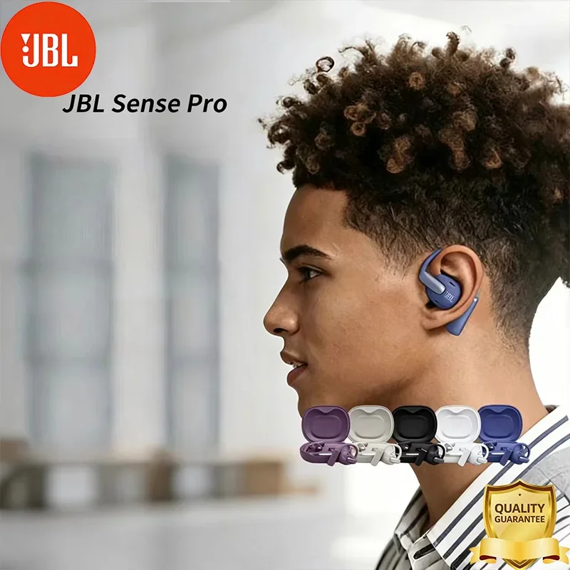 JBL Sense Pro Clip-on Open-ear True Wireless Bluetooth Earbuds with Bone Conduction for Running and Sports