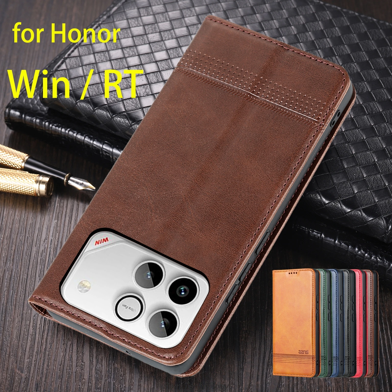 

Deluxe Magnetic Adsorption Leather Fitted Case for Huawei Honor Win / Win RT Flip Cover Protective Case Capa Fundas Coque