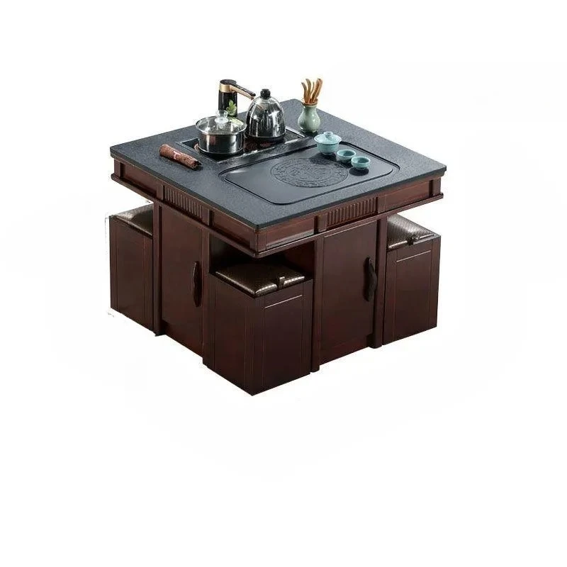 

Небольшая квартира, балконный стол-стул из массива дерева, новый китайский простой современный стол для приготовления чая в гостиной