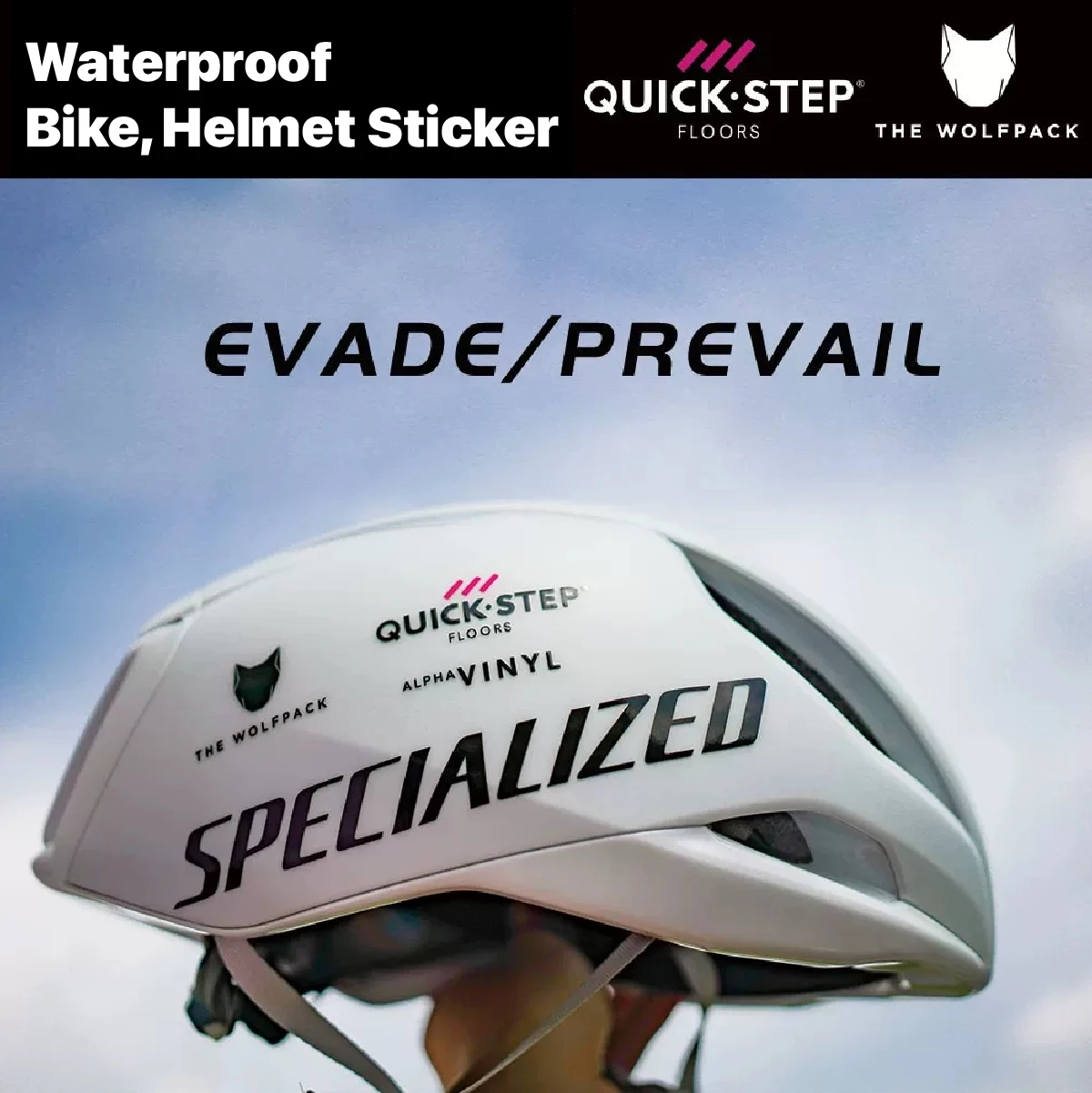 Quick Step Cycling Team Bike Sticker Helmet Stickers Waterproof & UV-Protected Decal