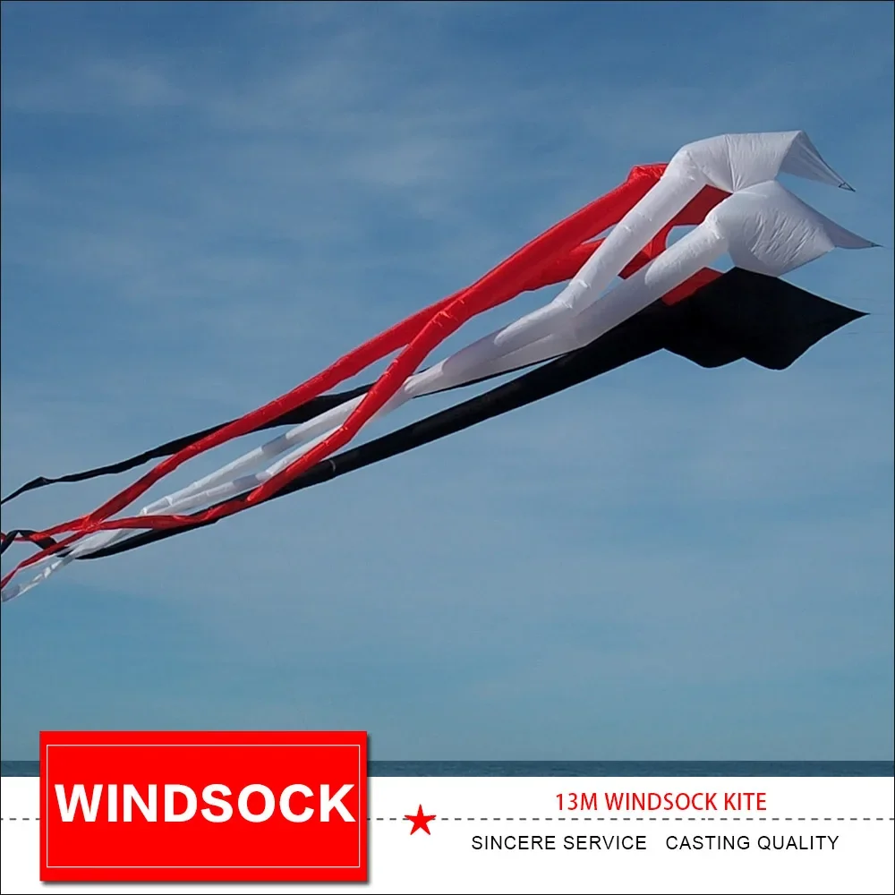 HFLY Nuovo Arrivo Grande 13m Spinning Kite Manica A Vento per Adulti di Alta Qualità 40D Nylon Kite Line Spinner per Lavanderia