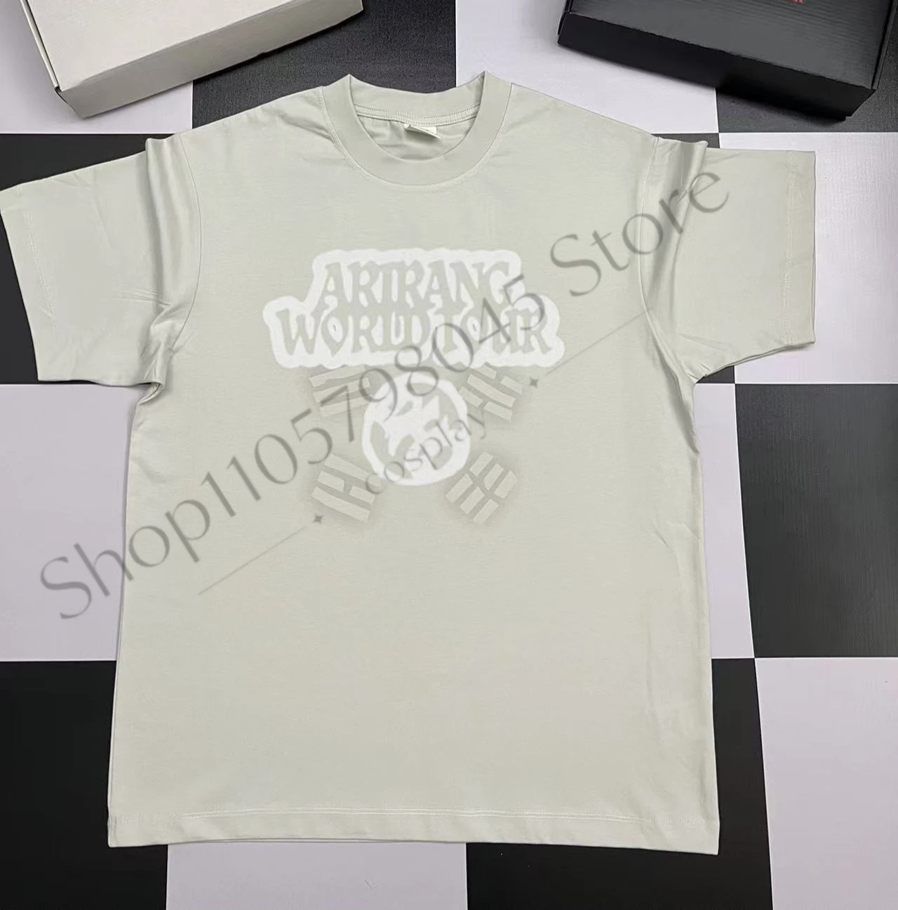 Unisex ARIRANG World Tour Print T‑Shirt Short Sleeve Crew Neck Casual Loose Tees Fans Collection Daily Streetwear Cotton Tops