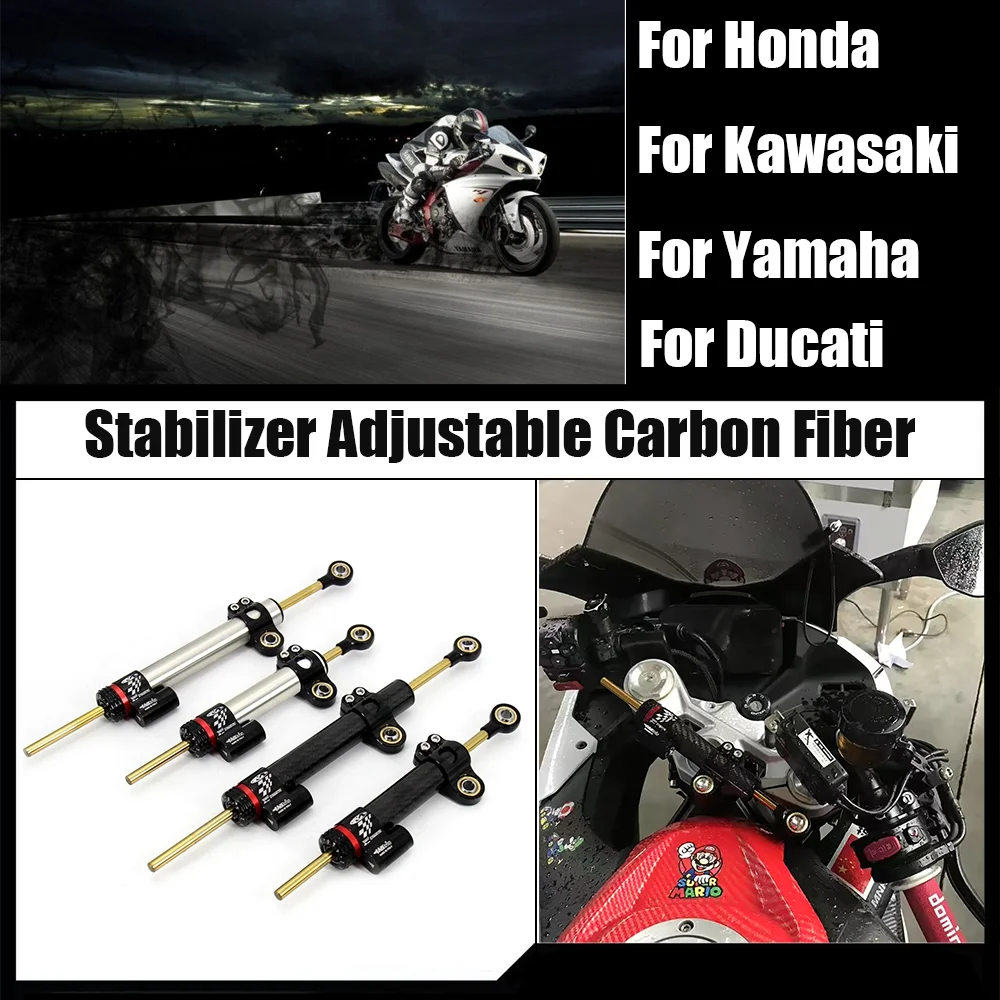 

Motorcycle Adjustable Damper Steering Stabiliz 252mm 345mm steering stabilizer for Honda Kawasaki Yamaha Ducati Z1000 CBR650R