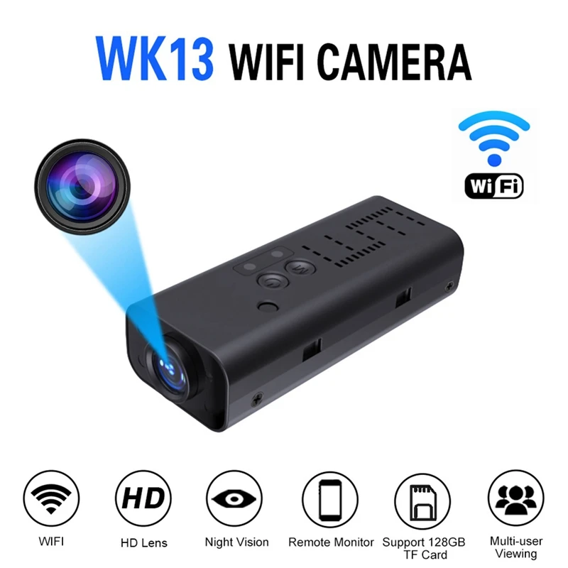 WK13 Mini Wifi Surveillance Camera Home Security Indoor Outdoor Audio Wireless Camera HD Video Protection Monitor