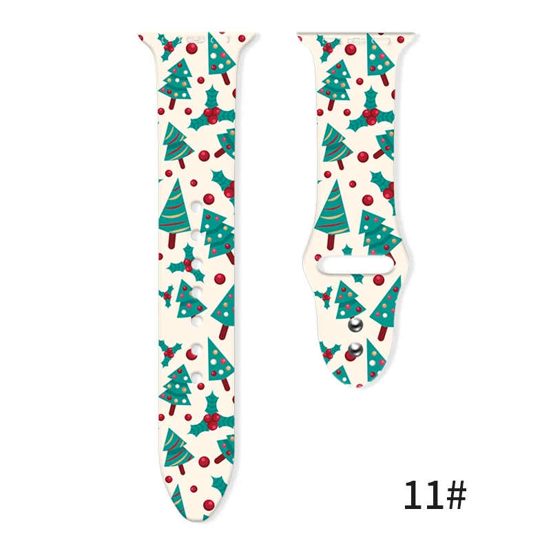 

Merry Christmas Strap for Apple Watch 8 7 SE 6 Silicone Band Replaceable Bracelet for iWatch 45mm 44mm 42mm Smartwatch Watchband
