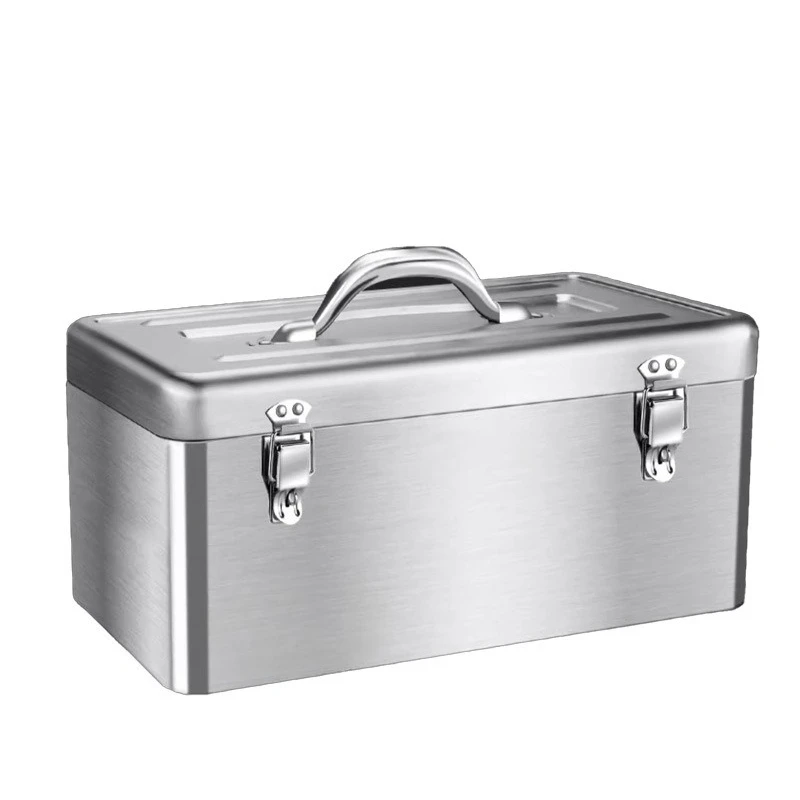

Stainless steel tool box Car portable electrician maintenance tools Large capacity multi-layer storage box