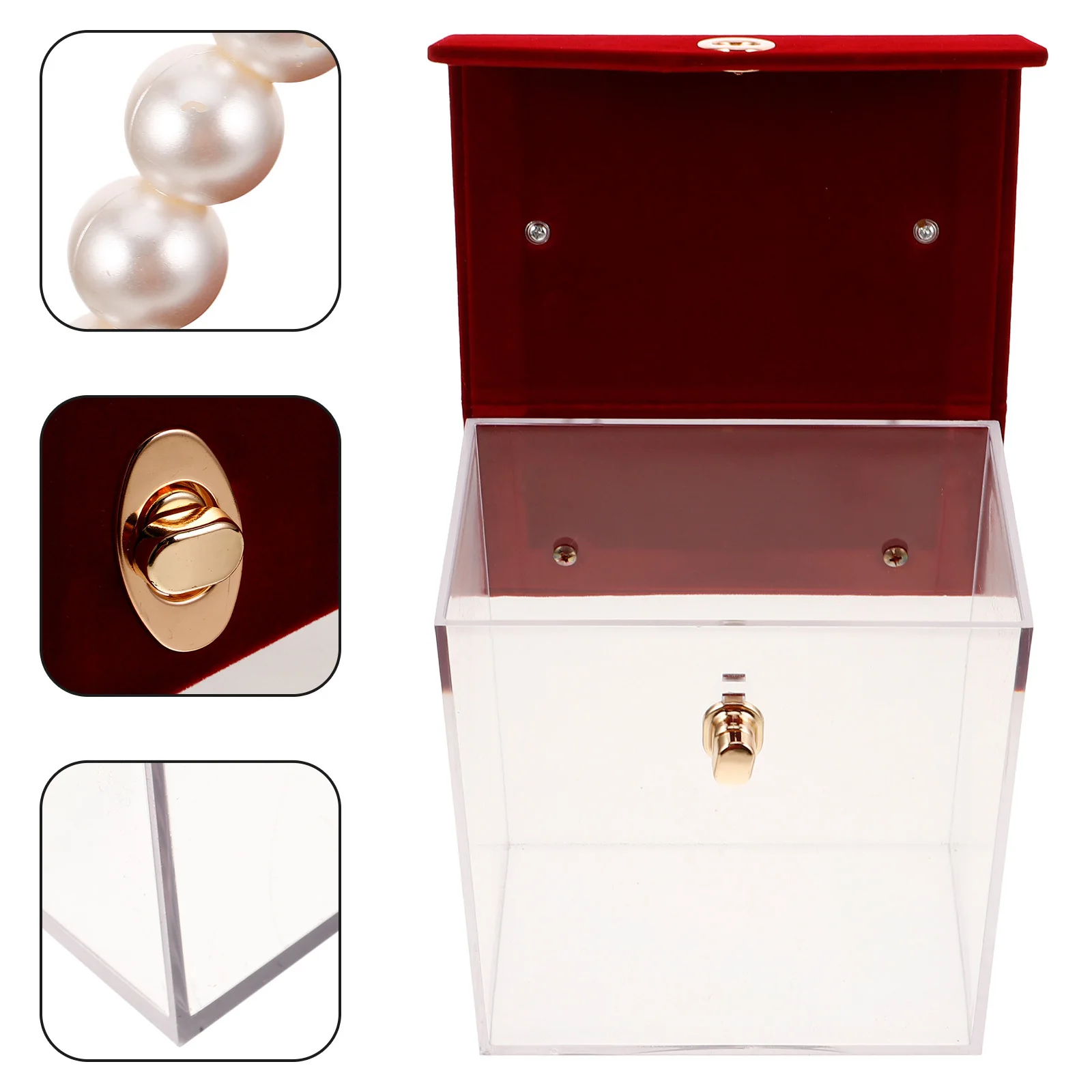 

Clear Acrylic Gift Box Tote Bag Style Transparent Candy Container Wedding Party Packaging Box Handle Lid Gift Packaging Boxes