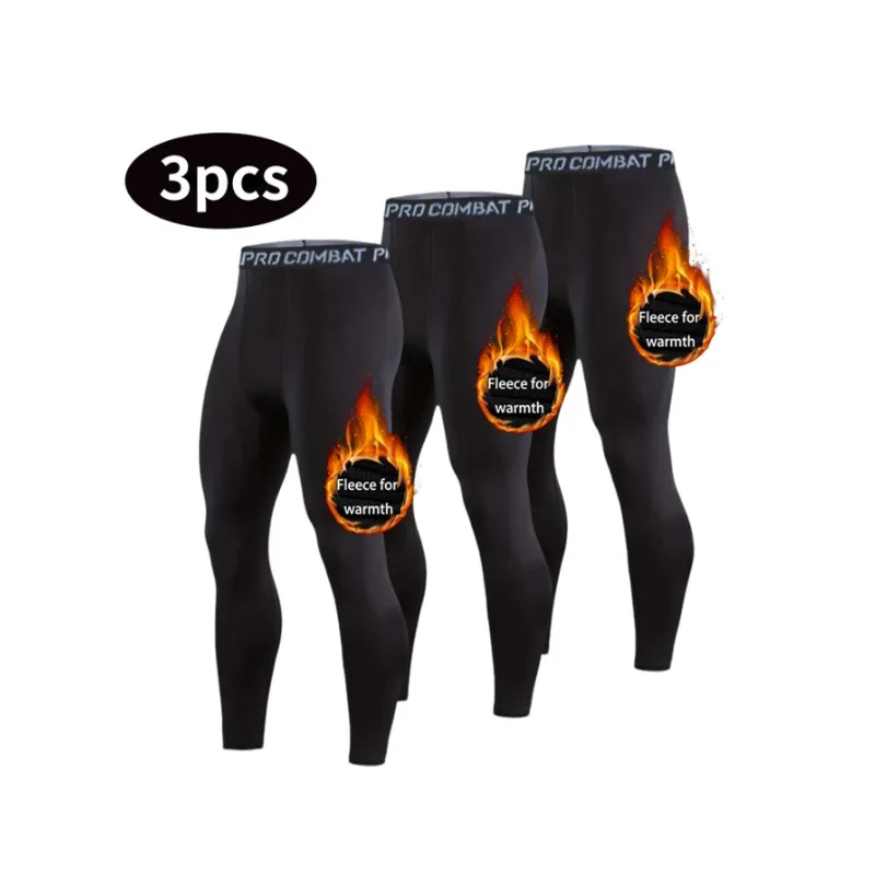 Leggings de sport chauds et ajustés pour l'automne et l'hiver, unisexes, pantalons de fitness à compression ajustée et séchage rapide