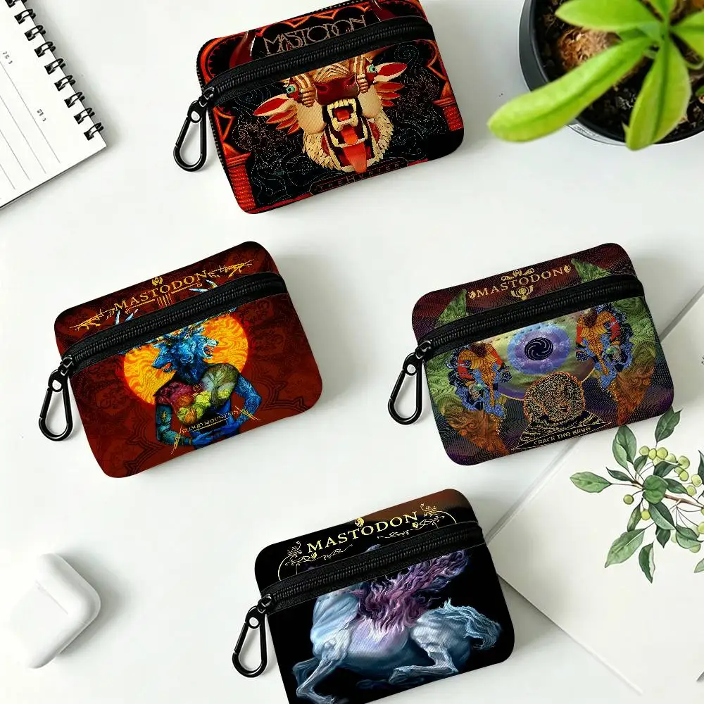 M-Mastodon Heavy-Progressive Daily Carry Oxford Fabric Small Coin Purse Multi-use Storage Pouch For Keys Cards Coins