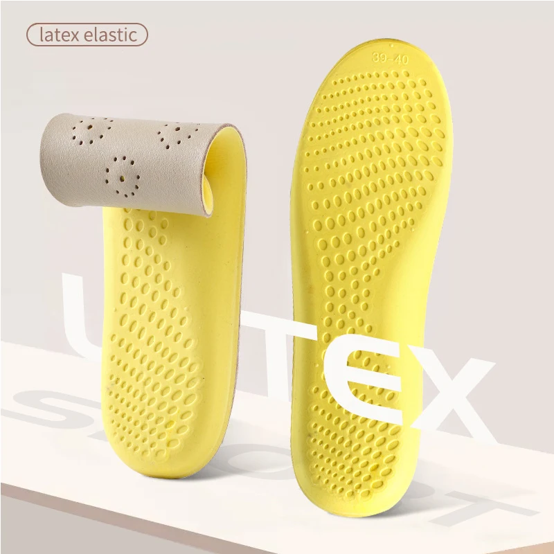 1 pasang Plantar Fasciitis Sol dalam lateks untuk kaki, tidak licin bantalan sepatu menyerap guncangan sol sepatu sisipan Sol dalam lateks kulit