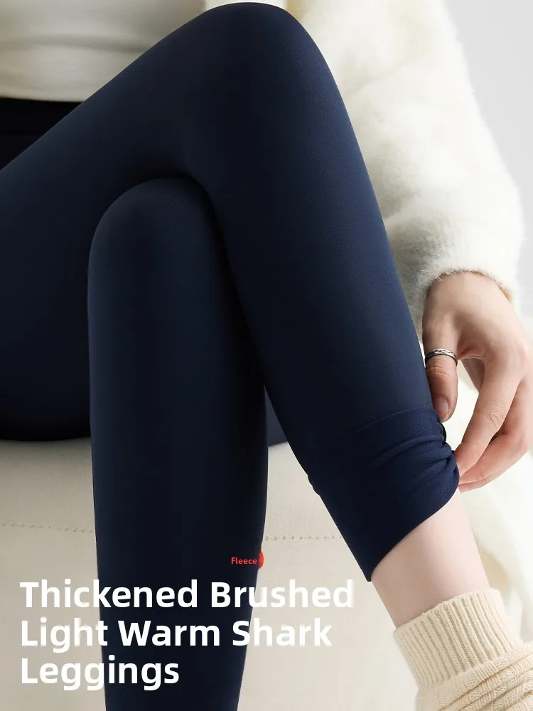 Pantaloni da yoga da donna a vita alta foderati in pelle arca che dimagriscono il controllo della pancia Sl leggings lunghi casual Faion