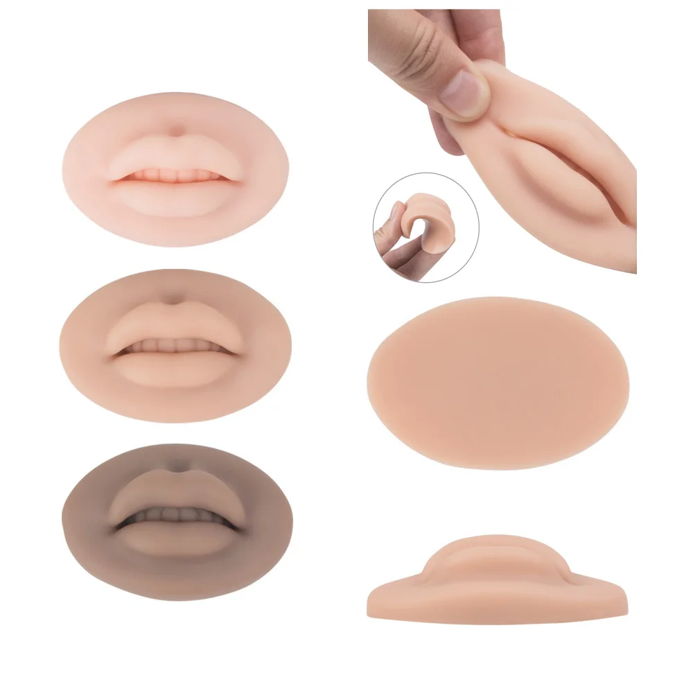 1PC 5D Silicone Lips Mold Tattoo Practice Fake False Skin For Permanent Lips Makeup Tattoo Microblading Training Accessory