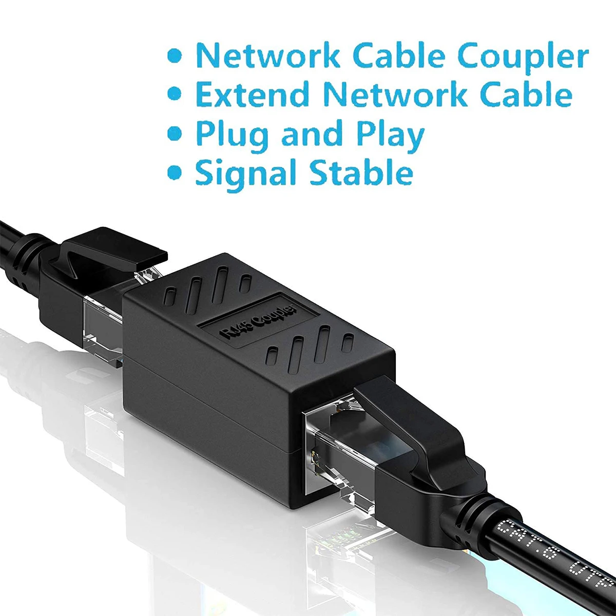 ZoeRax 2PCS RJ45 Coupler Ethernet Extender 1000Mbps, Cat7 Cat6 Cat5e Ethernet Cable Extender Ethernet Adapter LAN Connector