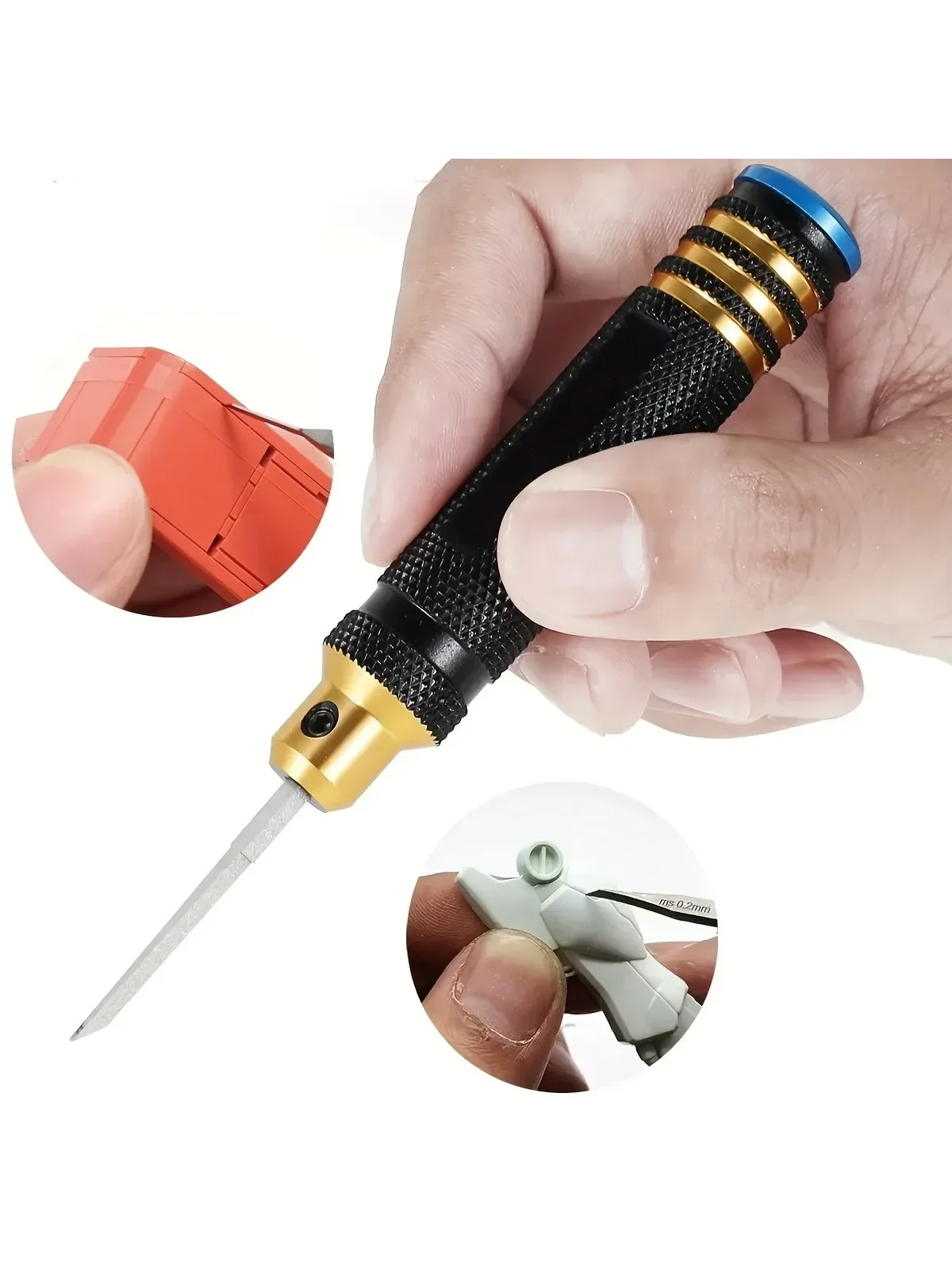 

Model Panel Line Scriber Resin Engraving Scriber Hobby Cutting Tool Model Chisel with 7 Blades 0.1-2.0mm for Engraving Cutting