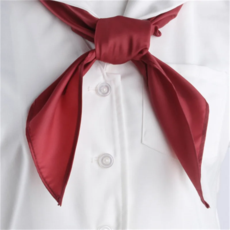 Pajarita de uniforme escolar japonés JK para niñas, accesorios de traje de marinero, cuello de bufanda triangular, bufanda de seda para estudiantes, 22 colores