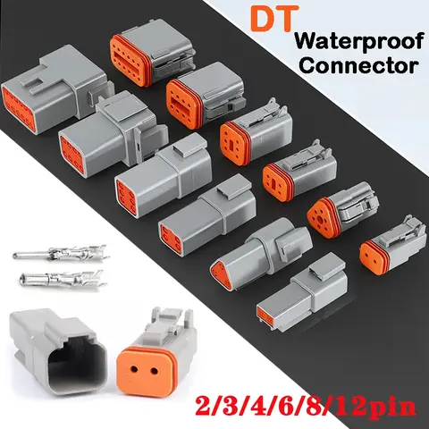 1Set Connettore DT 2P/3P/4P/6P/8P 22-16AWG Kit spina connettore Deutsch elettrico impermeabile DT06-2S DT04-2P per auto