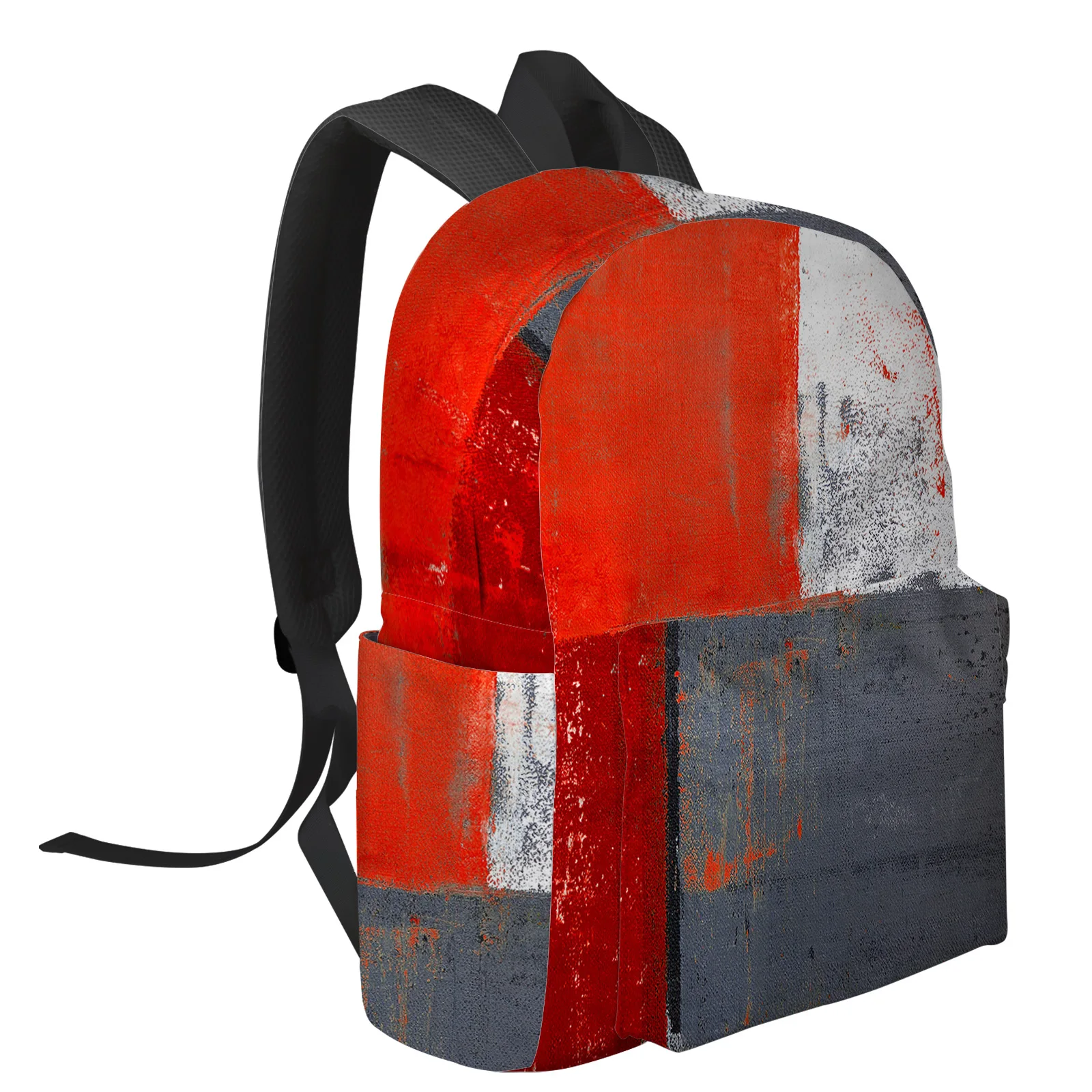 Oil Painting Style Abstract Geometric Red Backpacks Custom Student School Bags Laptop Backpack Men Women Female Travel Mochila