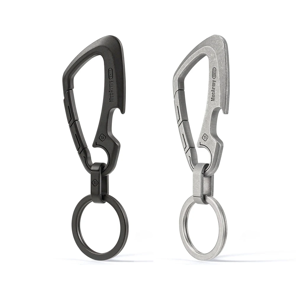 MecArmy CH17 Titanium Carabiner Keychain Clip Ultra-Light & Compact Ti Key Chain Bottle Opener EDC Tools for Travel, Daily Use