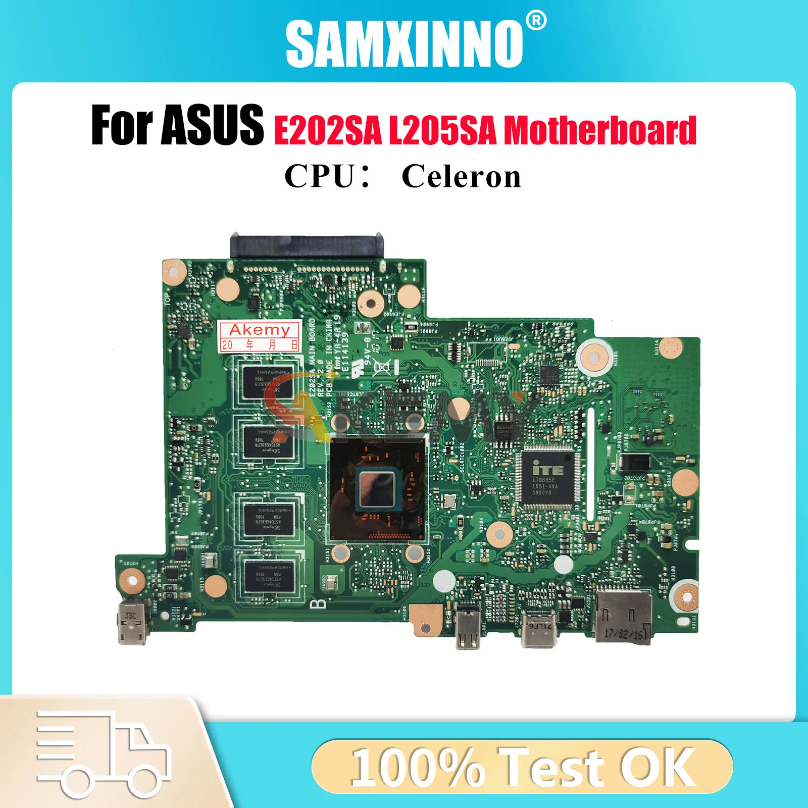 

E202SA Материнская плата для ноутбука ASUS EeeBook E202SA E202S Материнская плата для ноутбука с процессором Celeron 100% тестирование ОК быстрая доставка stk