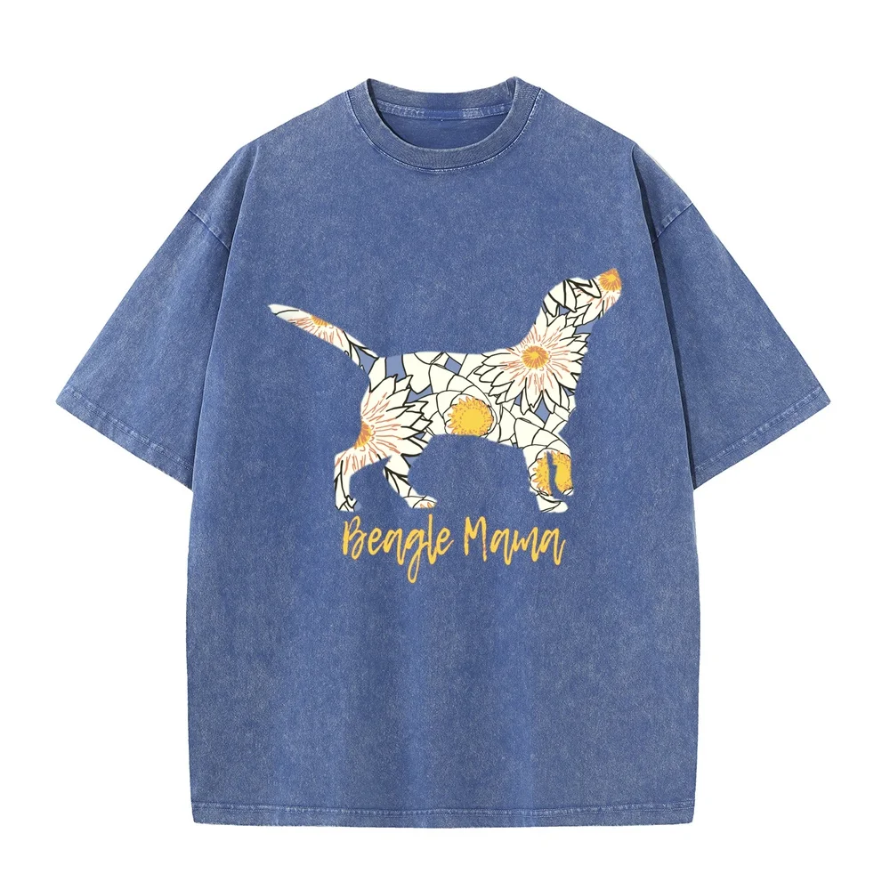 Beagle Mama Clothes Women Cute Cotton T-Shirt Gift Man Y2k Short Sleeve T Shirt Big Size Clothing Black Casual Tee Dog Pet Print