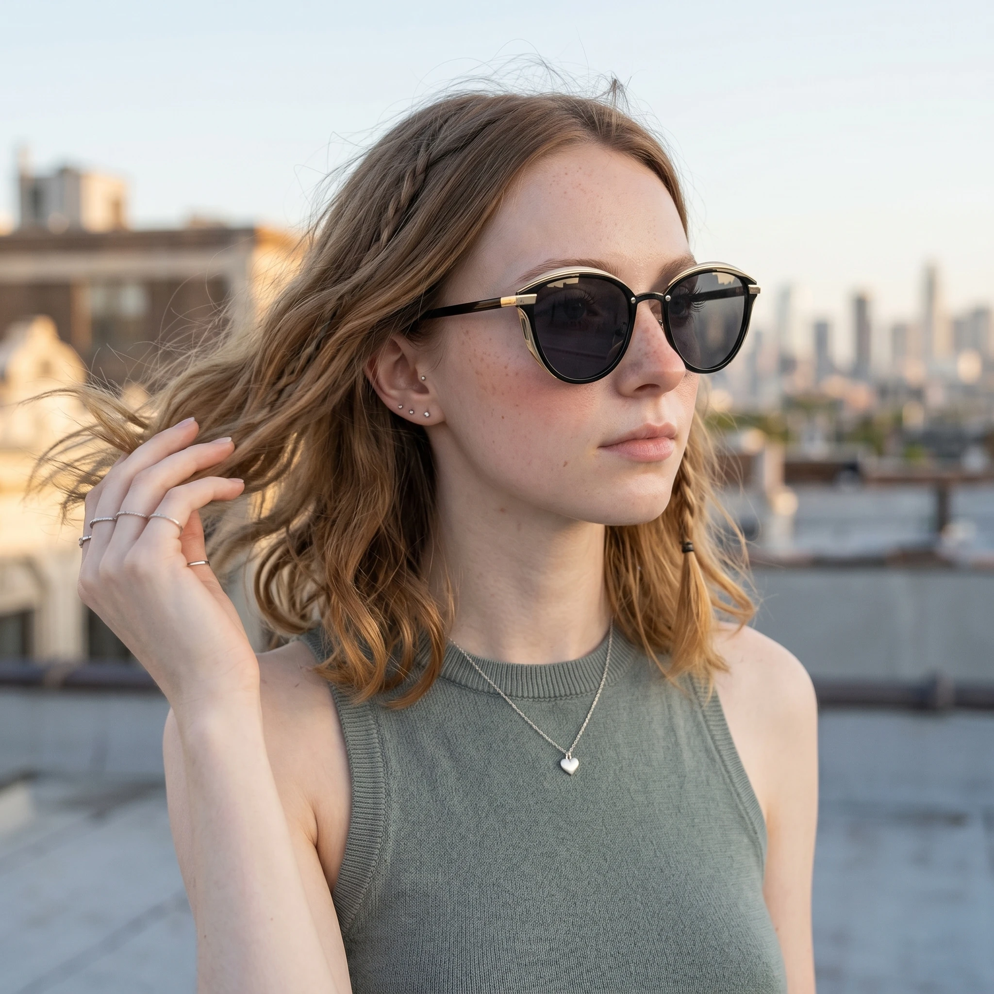 Luxuriöse Designer-Cat-Eye-Sonnenbrille für Damen mit Blendschutz, Metallrahmen, modische Retro-Vintage-Brille