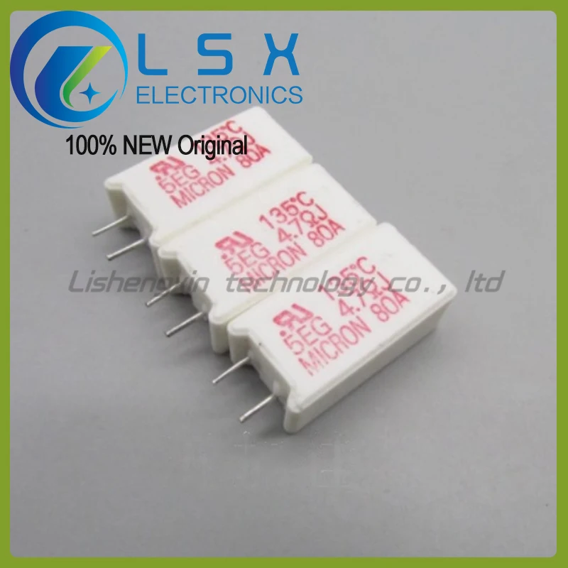 

5шт 5EG 4.7ΩJ 5W 4.7R 135 ℃ Термочувствительный цементный резистор японского производства.