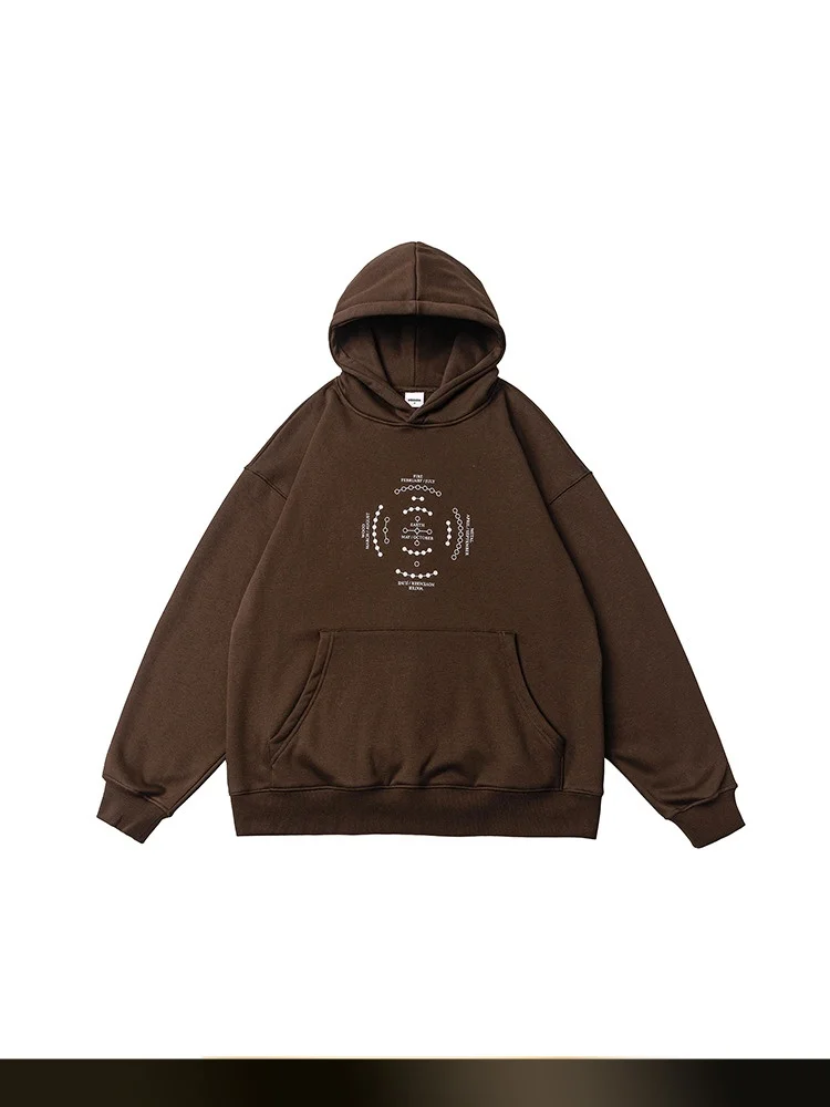 

Мужская зимняя толстовка Nted American Retro с капюшоном, однотонная, с принтом, свободного кроя, теплая, для пар, из смесового полиэстера и хлопка