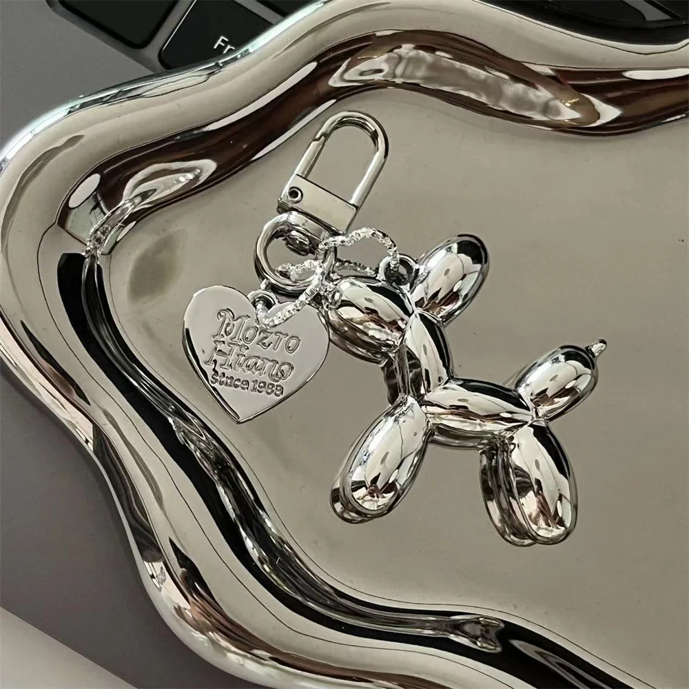 Mode Y2k Zilver Kleuren Rugzak Ballon Hond Sleutelhanger Voor Vrouwen Leuke Auto Accessoires Hanger Sleutelhanger Verjaardag Sieraden Geschenken