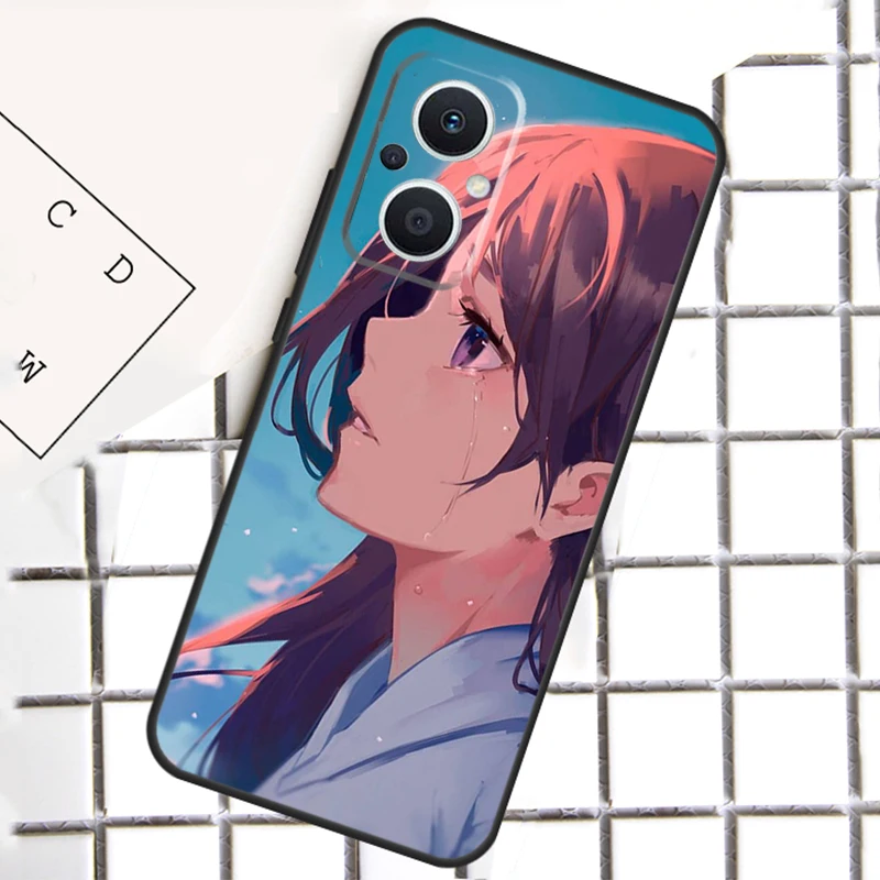 Triste anime menina para oppo reno 13 14 12 11 10 pro 11f 12f 13f 14f 7 8 lite 8t oppo encontrar x5 x6 x8 pro caso