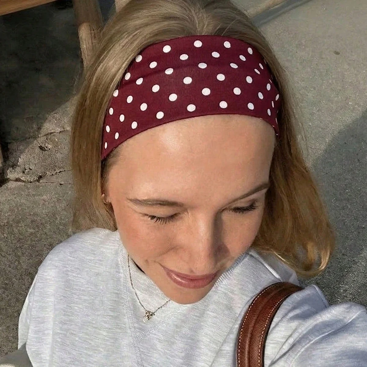 3pcs women's elegant and sweet black and white polka dot elastic fabric print sports headbands, suitable for daily wear, fitness