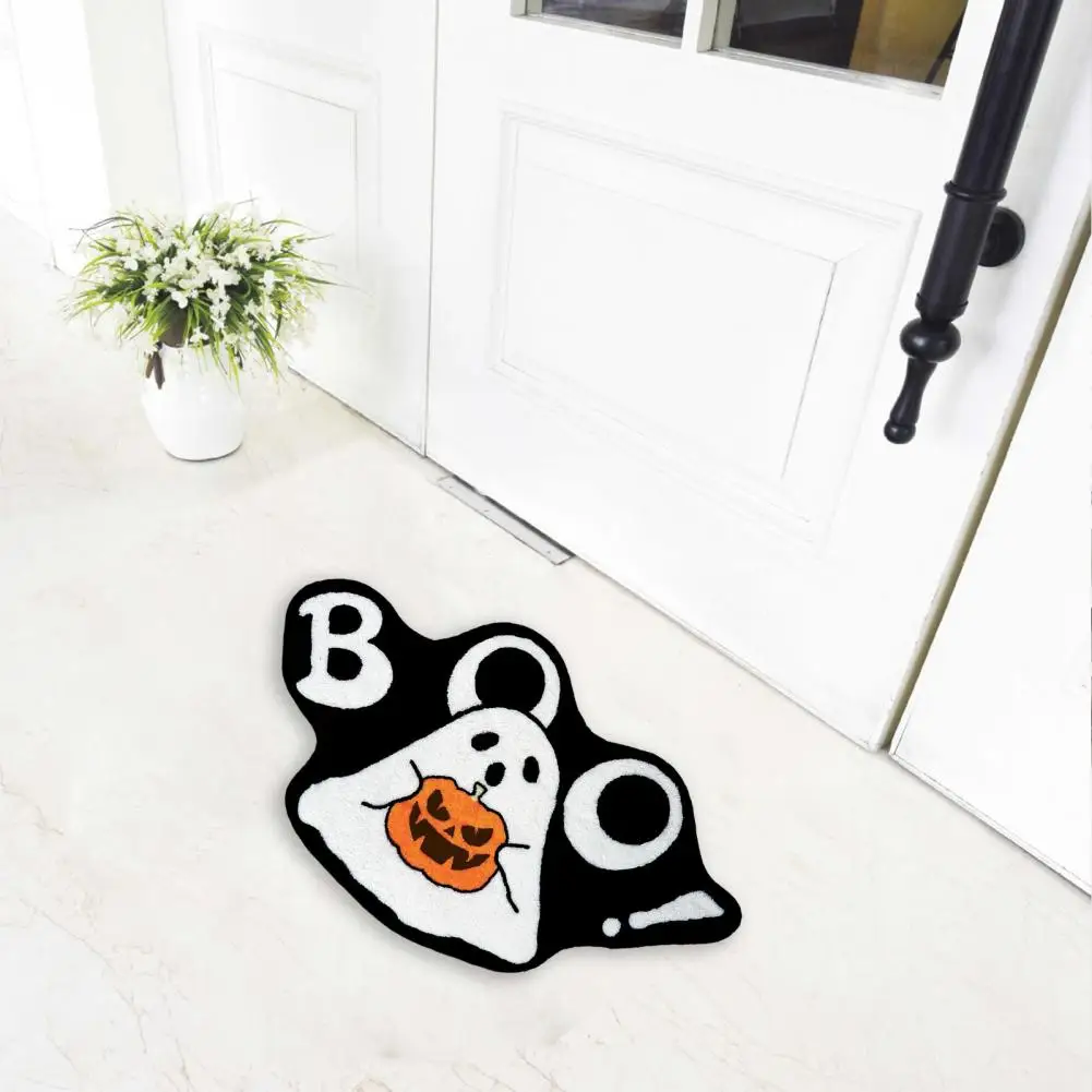 Water Absorbent Bath Mat Spooky Ghost Pumpkin Halloween Bathroom Rug Set Non-slip Water Absorbent Bath Mat for Shower for Home