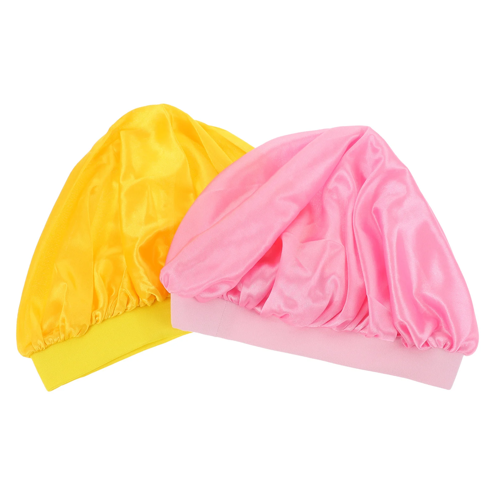 

2 шт., детская эластичная мягкая легкая шапочка для сна, дышащая шапочка для ухода за волосами для душа, сна, купания