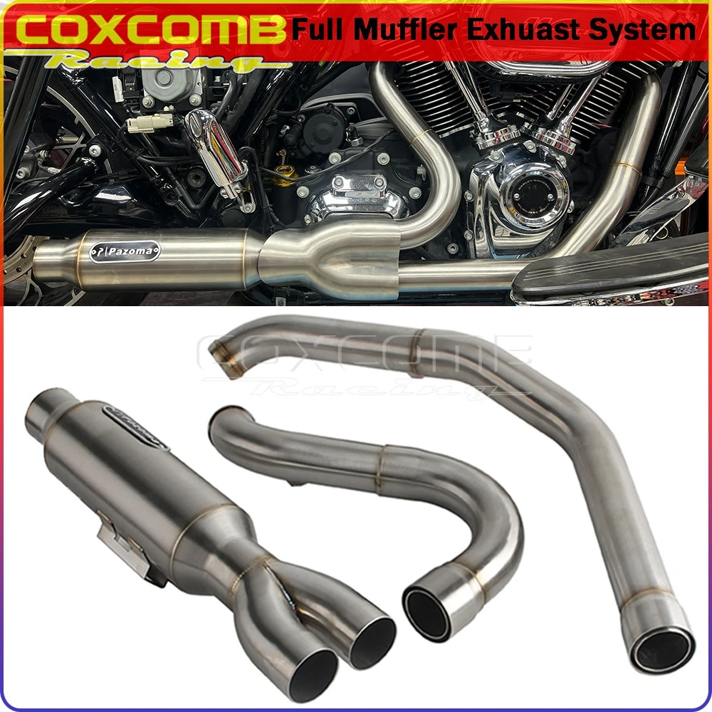 

Full Exhaust 2 into 1 Muffler Pipe System For Harley Electra Glide FLHTKL FLHTCUI FLTRU 17-19 Road Glide FLTRXSTSE FLTRXP 24-25