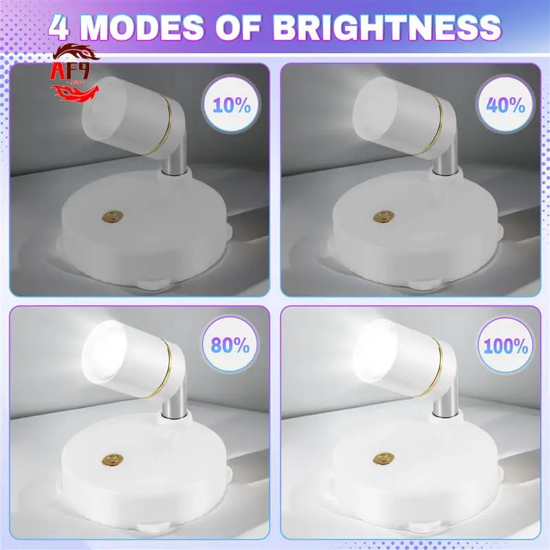 AF90-Wireless Spot Lights Battery Operated Accent Lights Indoor Dimmable LED Spotlight Anywhere Rotatable Wall Light(2 Pack)
